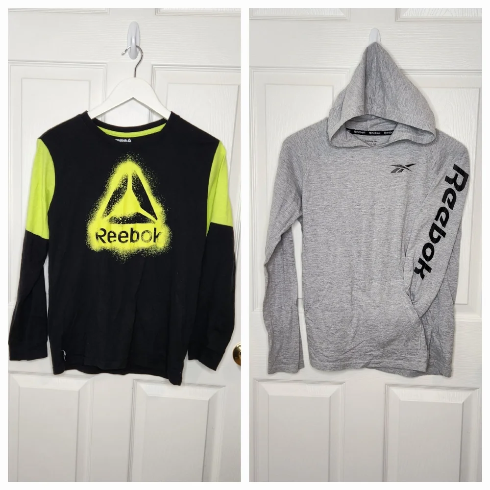 Boys Reebok 2 two longsleeve shirts hooded and lightweight size 14/ 16